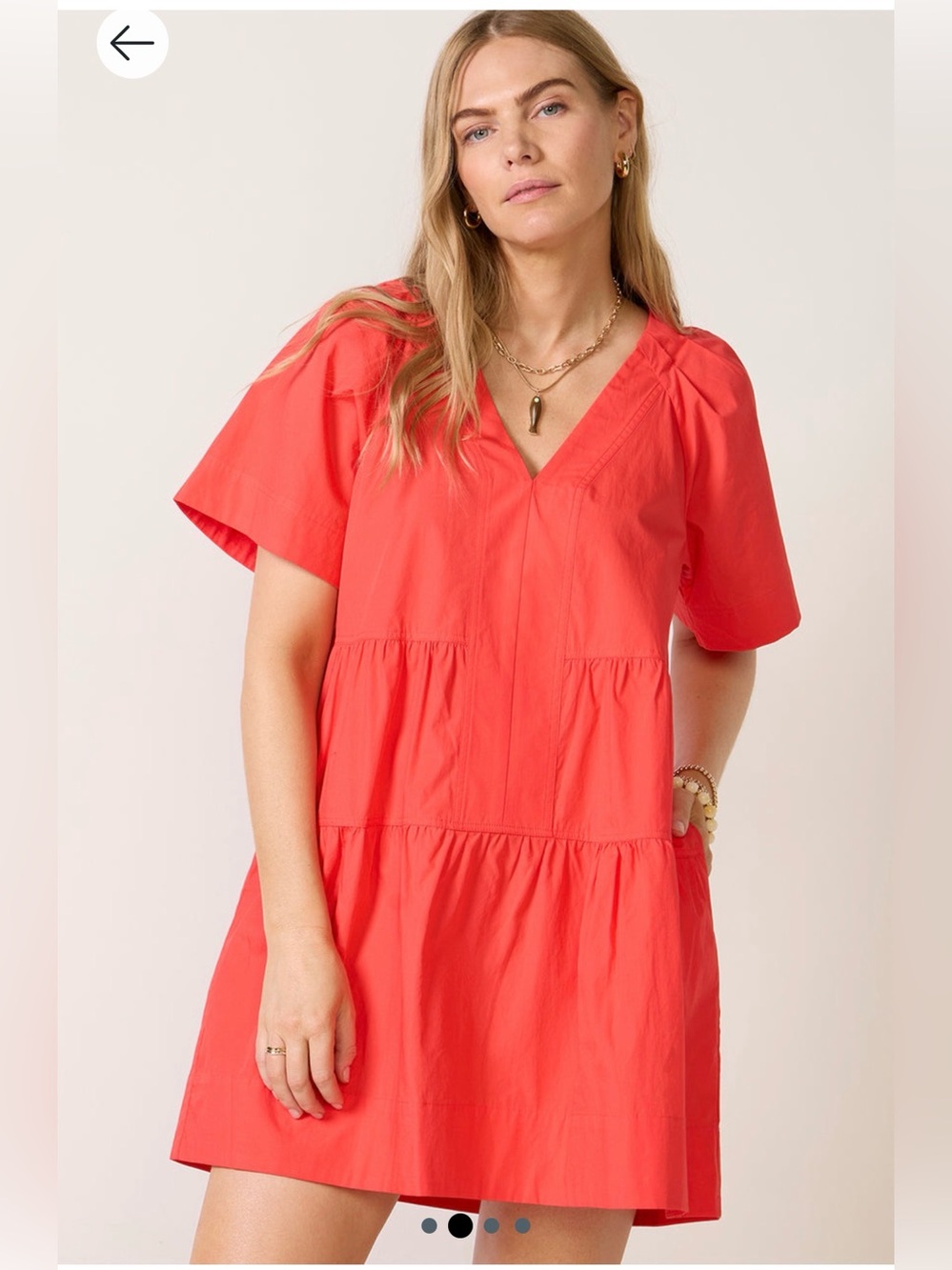 Evereve Coral-Red Ashlyn Shift Dress Size S NWT